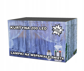 STUDENÁ SVETELNÁ ZÁPONA 200 LED USB 3x2M + DIAĽKOVÉ OVLÁDANIE